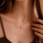 Dainty Opal Heart Necklace Minimalist White Delicate Love