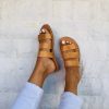 Handmade Greek Leather Sandals Brown Summer Slides