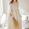 Linen Dress For Women Blush Romantic Maxi Plus