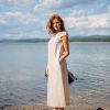 Linen Dress With Pockets Midi Clothing For Women