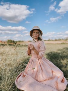 Linen Dress For Women Blush Romantic Maxi Plus