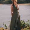 Ready To Ship Wrap Linen Dress Maxi Summer