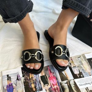 Handmade Sandals Black Summer Shoes Full Grain Leather