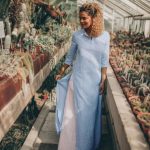 Light Blue Linen Maxi Shirt Dress: Boho Tunic